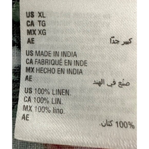 Charter Club Luxury Linen Blouse Women XL Floral Tassel V-Neck White Flutter Sle - Picture 5 of 8